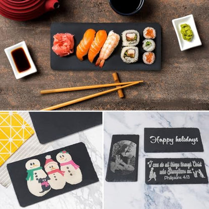 13 Pack 4 x 8 Inch Slate Cheese Boards, Black Rectangle Slate Charcuterie Boards, Natural Charcuterie Stone Plates for Parties, Gifts, and Special Events, Cheese, Sushi, Food. - size: 13 Pack 4 x 8 Inch