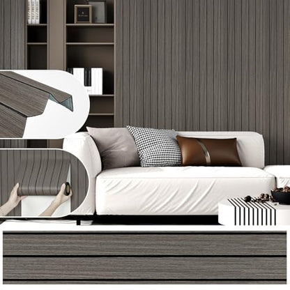Wood Wall Panels Dark Brown 3D Acoustic Slat Wall Paneling Peel and Stick Vertical Self Adhesive Faux Wood Grain Contact Paper Soundproof Wooden Panel for Bedroom TV Background Interior - size: 11.8"x118"