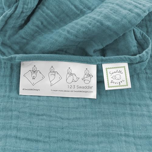 SwaddleDesigns Cotton Muslin Swaddle Blankets for Baby Boy & Baby Girl, Set of 4, Neutral Receiving Blankets for Newborn, Baby Registry & Gift, 46x46 inches, Cascadia - color: Cascadia