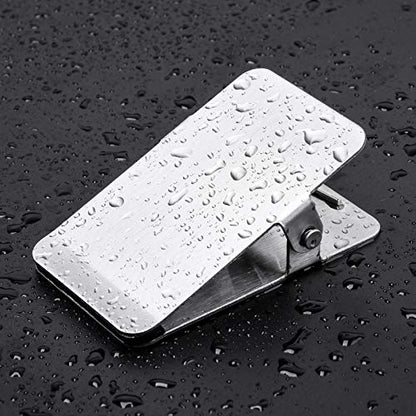Large Chip Bag Clips with Anti-Slip Rubber,BURLIHOME All-Purpose Stainless Steel Heavy Duty Air Tight Seal Food Bags File Paper Photos Clamps for Home/Office/Kitchen Supply,10Pcs(Silver)