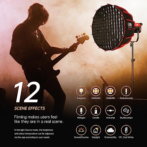 GVM Video Lighting 300W Bi-Color Studio Lights kit with Bowens Mount Softbox and Stand CCT 2700K~6800K CRI 97+ Continuous Lighting for Photography - color: photography lighting