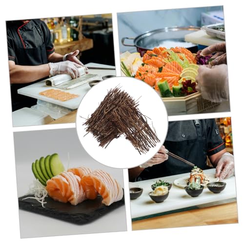 6pcs Fence Sushi Tray for Japanese Sashimi Seafood Display Natural Rustic Food Photography Props Stylish Restaurant Decoration Plates with Fine Texture and Vivid Design