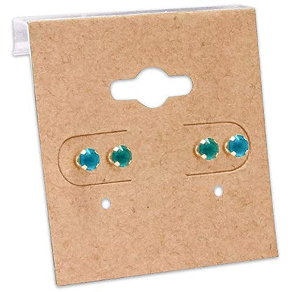 The Display Guys 100-pc Earring Cards for Selling - Jewelry Hanging Earring Display Cards, Earring Holder Cards (Kraft Brown, 1.5 x 1.5) Fit 3 Pairs - color: Kraft Plain, size: 1.5" X 1.5"