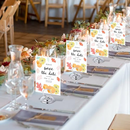 MotiMind 24 Pcs Table Number Holders-Metal Place Card Holders Table Number Stands Tabletop Sign Stands for Photos, Menu, Memo, Notes, Wedding, Restaurant, Banquet, Birthday(Silver) - color: Silver