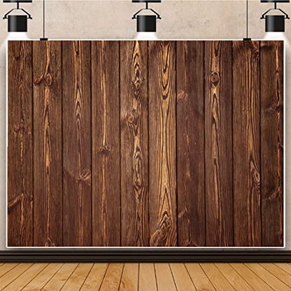Wood Backdrops for Photography 10x8ft Brown Rustic Old Wooden Board for Birthday Party Wedding Baby Shower Photo Background Dark Brown Wood Plank Wall Backdrop Gender Reveal Decorations Studio Props