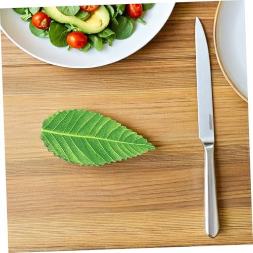 200pcs Reusable Sushi Plate Leaf Ornaments Green Artificial Leaves for Sashimi Dish Decoration Japanese Style Restaurant Sushi Decor for Cold Dishes and Food Photography