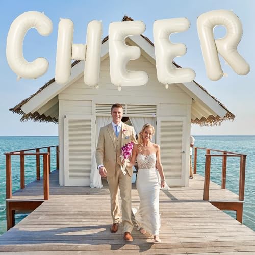 Custom 40 Inch Giant Foil Letter Balloons for Women's Birthday Party - Cream White Beige O, Helium Self Inflating Mylar Alphabet - color: Cream, size: Letter O