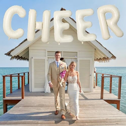 Custom 40 Inch Giant Foil Letter Balloons for Women's Birthday Party - Cream White Beige O, Helium Self Inflating Mylar Alphabet - color: Cream, size: Letter O