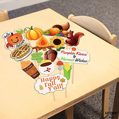 KatchOn, Happy Fall Photo Booth Props - Pack of 34 | Fall Photo Props | Festival Photo Props | Thanksgiving Photo Booth Props, Thanksgiving Props for Photoshoot - color: Brown