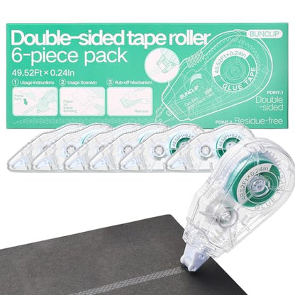 Scrapbook Tape Runner Glue Tape, 6 Pack Double-Sided Tape Roller 49.52ft x 0.24in, Residue-Free Adhesive for Photo Crafts, Scrapbooking, Paper Arts - color: 6 Pack