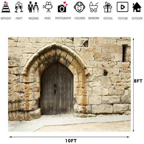Stone Wall Backdrop Ancient Jerusalem Buildings Backdrops, 10x8ft, Old City Jerusalem Israel Cityscape Photography Background Party Supplies Room Decor Banner Photo Booth Props - size: 10x8