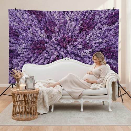 Lavender Backdrop Purple Floral Background for Photography Lavender Flower Wall Backdrop for Wedding Bridal Shower Birthday Baby Shower Home Decorations Background Photo Booth 71x43 Inch - style: Lavender