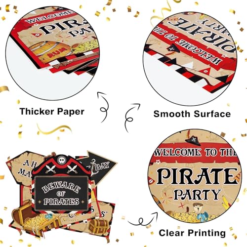WERNNSAl Pirate Party Decorations - 10PCS Pirate Birthday Party Decorations for Adventure Birthday Party Supplies Funny Parrot Pirate Decor for Home Garden Yard Wall Decor - style: Pirate 002