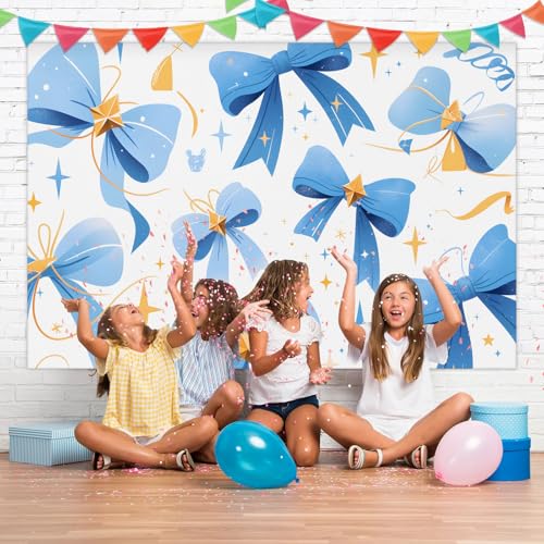 Bows Theme Photography Background Spring Backdrop Banner Wedding Bride Shower Party Eastern Bow Decor 5x4.3Ft Newborn Baby Birthday Party Backgrounds Photo Booth Studio Shooting Props