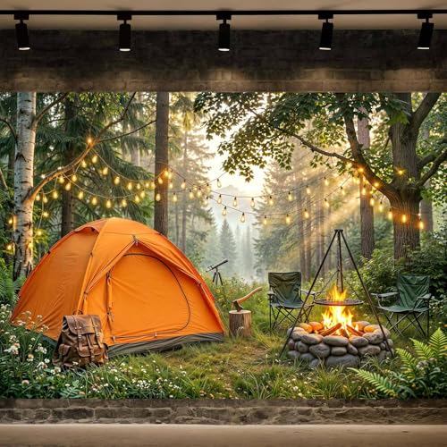 5x3ft Camping Forest Scene Backdrop Tropical Jungle Adventure Mountain Camper RV Kids Photography Backdrop Travel Trailers Party Banner Photo Backdrops for 2026 Vacation School Photo Background - color: Multi9, size: 5X3ft