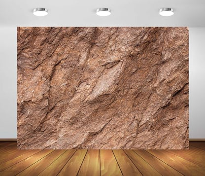 BELECO 15x10ft Fabric Brown Cliff Rock Backdrop Archeology Cave Wall Abstract Stone Texture Rock Wall Background for Theme Party Decorations Banner Kids Adults Portrait Photo Studio Props - size: 15x10ft