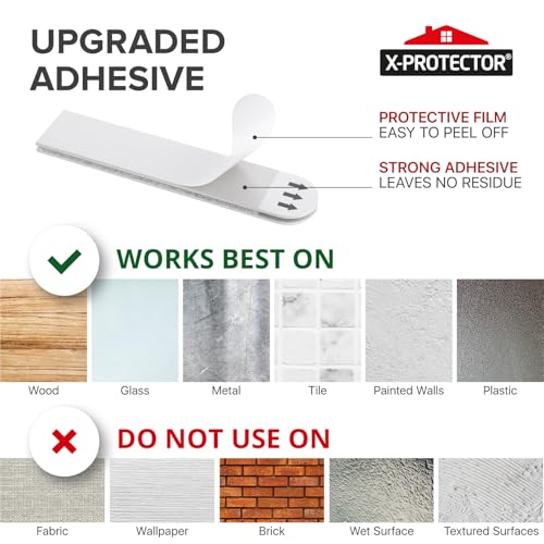 X-Protector Picture Hanging Strips - 20 Pairs Damage Free Picture Hangers - Self Adhesive Hangers Without Nails - Heavy Duty Wall Hanging Strips - Wall Sticky for Hanging Up to 20 LBS (Size L) - size: L
