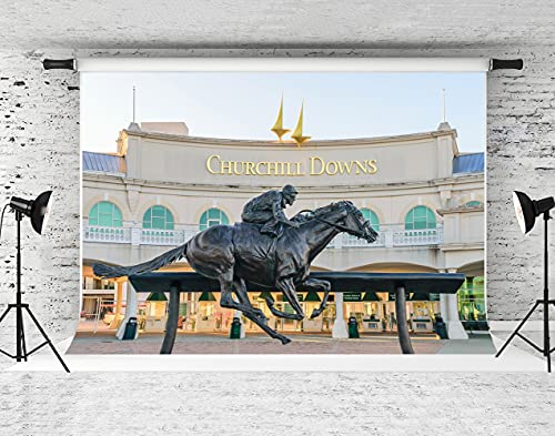 Kate 10x10ft Statue Photography Background Kentucky Derby Horse Track Photo Backdrop Photo Booth Props - size: 10x10ft