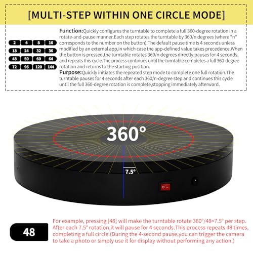 7.9In Remote Motorized Electric Turntable Rotating Display Stand Spinning Rotating Platform 360 Photography Turntable lazy susan base giratoria para for Photography,Display (Load Range:40~100lbs) - size: 7.9inch/Black/100Lbs Load