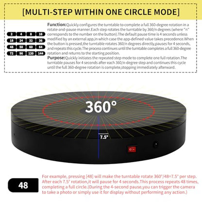 7.9In Remote Motorized Electric Turntable Rotating Display Stand Spinning Rotating Platform 360 Photography Turntable lazy susan base giratoria para for Photography,Display (Load Range:40~100lbs) - size: 7.9inch/Black/100Lbs Load