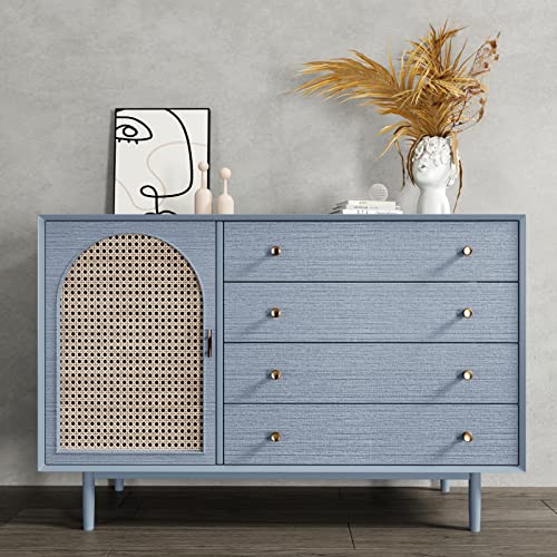 CRE8TIVE 24"x118" Wide Light Blue Grasscloth Peel and Stick Wallpaper Fabric Linen Textured Wallpaper Removable Self Adhesive Grasscloth Contact Paper Waterproof Vinyl Paper for Cabinets Drawers Walls - color: Light Blue, size: 24" x 118"