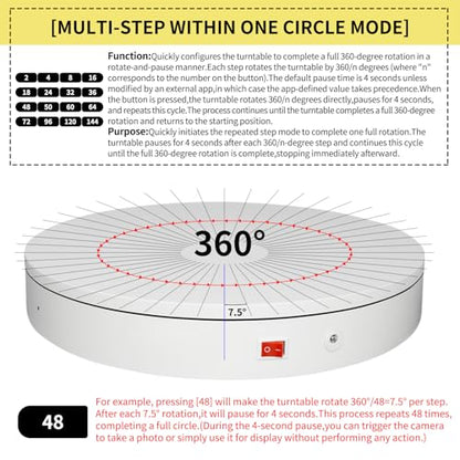 7.9In Remote Motorized Electric Turntable Rotating Display Stand Spinning Rotating Platform 360 Photography Turntable lazy susan base giratoria para for Photography,Display(Load Range:40~100lbs) - size: 7.9inch/White/100Lbs Load