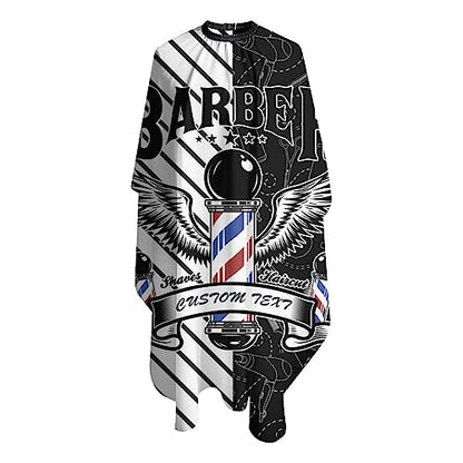 Custom Barber Cape, Personalized Haircut Salon Cape for Men - color: Barber-salon 1