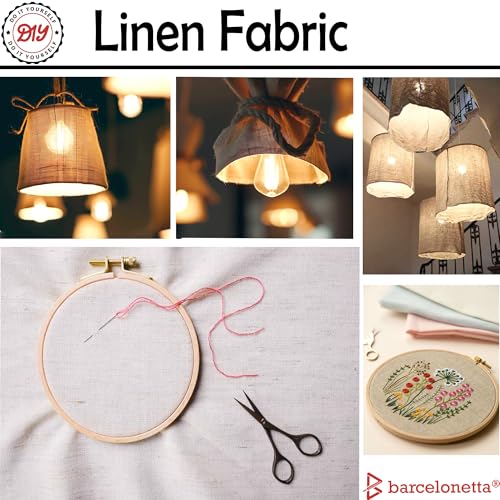 Barcelonetta | Linen Fabric | Natural Linen Cloth | Embroidery, Sewing | Soft, Breathable | 55" Wide | 70% Linen, 30% Rayon | Hemp, Jute, Needlework, Lining (Natural, 5 Yard) - color: Natural, size: 5 Yard