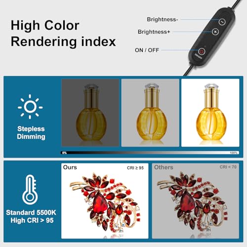 PULUZ 16x16 Inch Upgrade Photo Studio Light Box, Professional Dimmable Shooting Tent with 480 LED Lights & 4 PVC Backdrops, Portable Softbox for Jewelry, Small Product Photography - size: Upgraded-16*16 inch