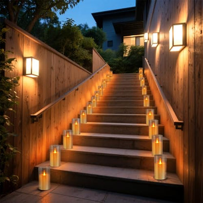 wemarry Flameless Candles Acrylic Glass Pillars 3" D x 6" H Battery Operated Flickering Candles Include 8-Key Remote with Timer Function 400+ Hours (Gray, Warm Light 2 Pack) - color: Gray, size: Warm Light 2 Pack