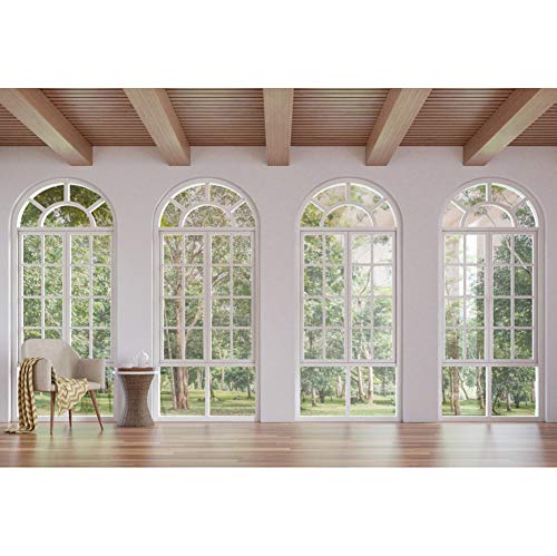 Yeele 10x6.5ft Business Office French Sash Window Backdrop Living Room Sofa Wooden Floor Photography Background Interior Room Modern Apartment Video Conferencing Photo Studio Props