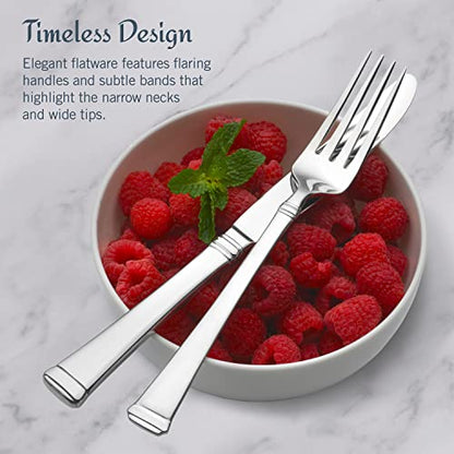 Mikasa Harmony 65-Piece 18/10 Stainless Steel Flatware Set, Service for 12, Polished Silverware with Serving Utensils, Dishwasher Safe - size: 65 Piece Set, style: Harmony