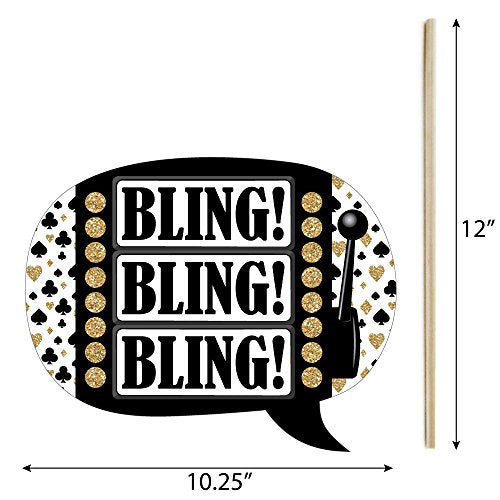 Big Dot of Happiness Funny Vegas Before Vows - Las Vegas Bridal Shower or Bachelorette Party Photo Booth Props Kit - 10 Piece - color: Vegas