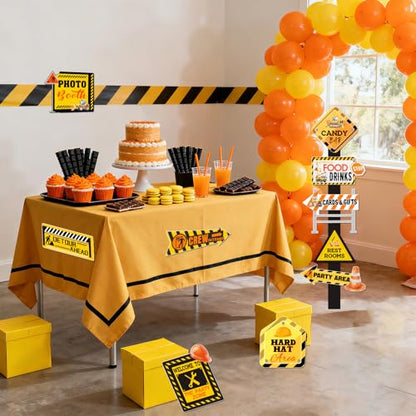 20PCS Construction Party Signs Construction Themed Directional Signs Funny Cutouts Yard Outdoor Wall Road Sign for Boys Construction Birthday Baby Shower Decors Party Supplies Photo Booth Props - style: Construction