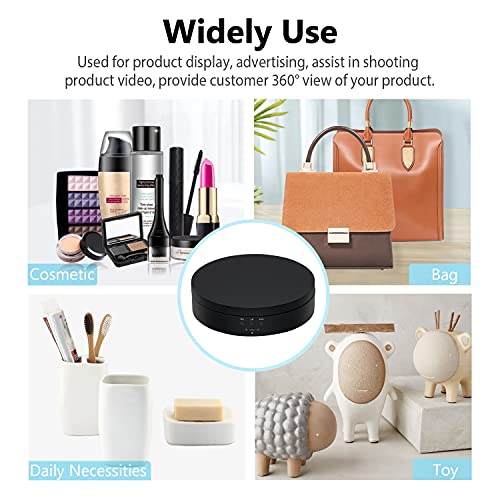 Mcbazel 360 Degree Rotating Display Stand, 5.4 Inch Motorized Spinning Platform, Electric Lazy Susan, Turntable Table Base for Photography, Jewelry, Watch, Cup - Max Load 3kg, Black - color: Black+5.4inch