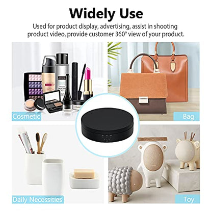 Mcbazel 360 Degree Rotating Display Stand, 5.4 Inch Motorized Spinning Platform, Electric Lazy Susan, Turntable Table Base for Photography, Jewelry, Watch, Cup - Max Load 3kg, Black - color: Black+5.4inch