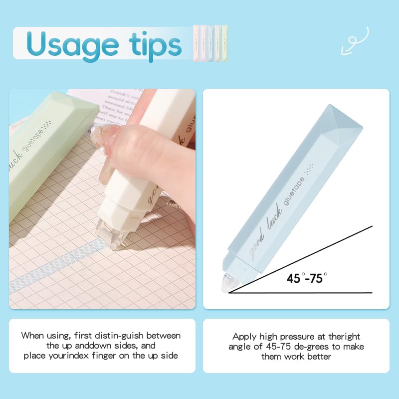 Scrapbooking Double Sided Tape Roller, 5-Pack Craft Adhesive Glue Runner - Multipurpose Journaling Supplies for Scrapbooking, Gift Wrapping, Photo Mounting, School Office & Crafts