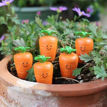 Smiling Carrot Shaped Statue Plant Stake for Elegant Easter and Seasonal Home Decorations Garden Styling Photo Props Outdoor Decorative Statues