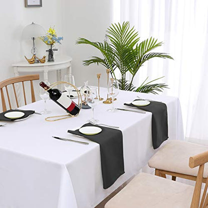 H.VERSAILTEX Cloth Napkins Set of 12 (18" X 18") Linen Textured Dinner Napkins Waterproof Extra Soft Thick Durable Reusable Napkins with Hemmed Edges for Dinners, Weddings and Everyday Use, Black - color: Black, size: 18" x 18" (Square)