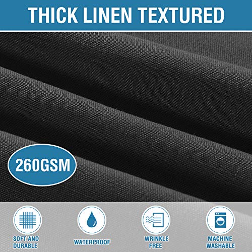 H.VERSAILTEX Linen Textured Table Cloths 54 x 54 Inch Premium Solid Tablecloth Spill-Proof Waterproof Table Cover for Dining Buffet Feature Extra Soft and Thick Fabric Wrinkle Free, Black - color: Black, size: 54" x 54" (Square)