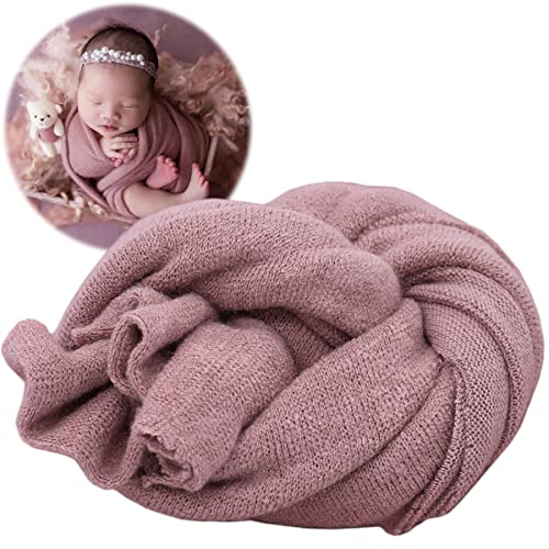 Zeroest Newborn Photography Wrap - Newborn Photoshoot Props for Boys & Girls - Stretch Knit Blanket for Baby Photo Prop (Pink, Small) - color: Pink