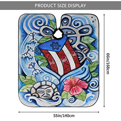 Puerto Rico Barber Cape With Adjustable Closure, Hairdressing Haircut Apron Barber Cover Gown For Hairdresser Styling Home - color: Boricua Puerto Rico Frog2