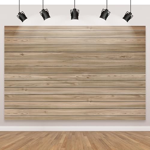 7 X 5 Ft Wood Backdrop Rustic Wooden Wall，Brown Vintage Polyester Fabric Photo Background for Holiday Party Wedding Graduation Home Decoration Photo Booth Prop Banner - color: Rustic Wooden Backdrop, size: 7x5ft