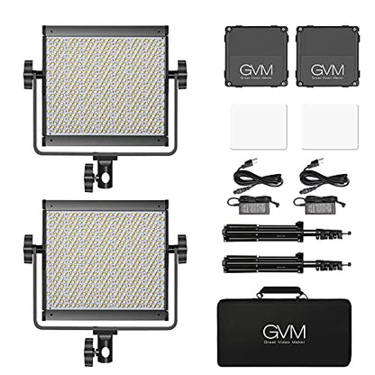 GVM RGB Video Lighting, Bi-Color Led Video Light Kit with APP Control, 2 Packs 850D Photography Lighting Kit CRI 97+ for Web Conference, YouTube, Gaming, Zoom, Aluminum Alloy Shell - size: 2 packs