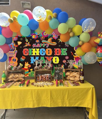 Cinco De Mayo Banner Backdrop 7x5FT Mexican Fiesta Photography Background Mexican Theme Party Decorations Supplies Photo Props - size: 7x5FT：84'x60'