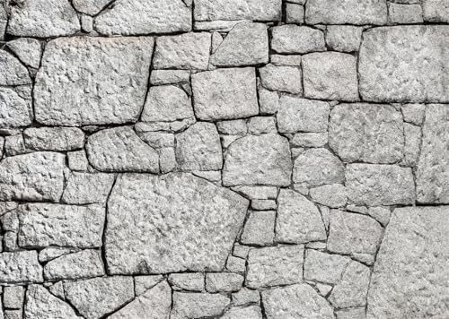 12x8ft Fabric Gray Stone Wall Backdrop Granite Stone Brick Wall Texture Background for Birthday Wedding Party Decorations Home Decor Photo Studio Props - size: 12x8FT