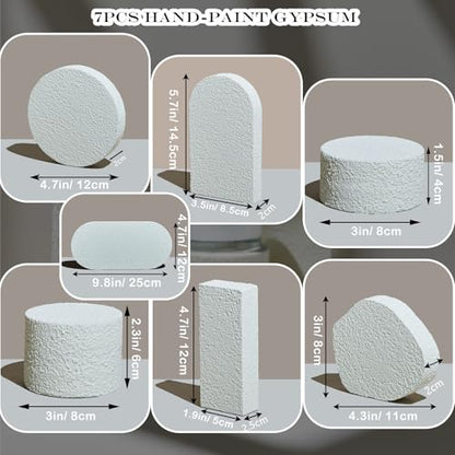 7PCS Product Photography Props: Small Product Photoshoot Props- Hand Painting Texture Photo Props for Jewelry Cosmetics Mini Items Picture - color: White/Opulent Garden