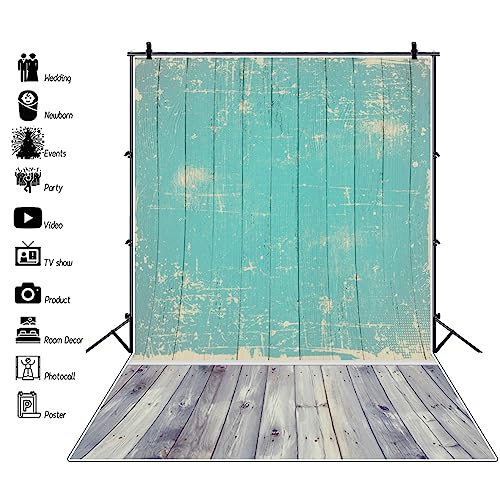AOFOTO 3x5ft Vintage Wood Wall Backdrops Old Hardwood Floor Photo Shoot Background Nostalgia Photography Studio Props Girl Child Toddler Artistic Portrait Digital Video Drop - size: 3x5ft