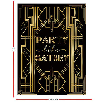 Roaring 20s Gatsby Harlem Nights Party Like Gatsby Poster Mugshot Photo Booth Props Sign 16x12inch A3 - color: Party Like Gatsby