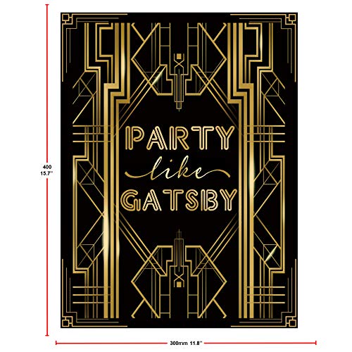 Roaring 20s Gatsby Harlem Nights Party Like Gatsby Poster Mugshot Photo Booth Props Sign 16x12inch A3 - color: Party Like Gatsby